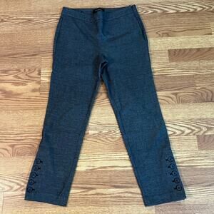 Talbots‎ Chatham Ankle Pants 4P Gray Button Hem Stretch Workwear